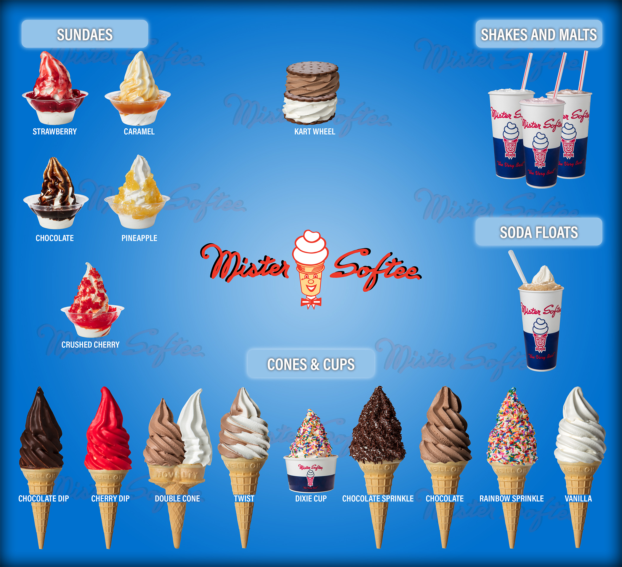 mr softee ice cream truck menu