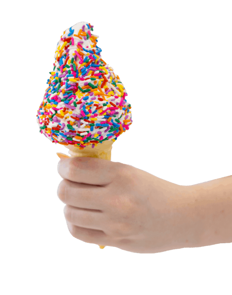 ice cream cone with sprinkles